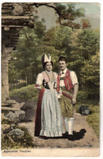 1906 UDB Postcard: Man & Woman in Appenzell Costumes, Switzerland w/Stamp picture