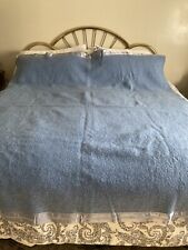 Exceptional Kenwood Light Blue Wool Famous Twin Size Wool Blanket Satin Border picture