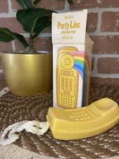 Vintage 1982 Kitschy Soap-On-A-Rope PARTY LINE Yellow Phone w/Box Rainbow NOS picture