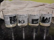 SET OF 4 WENDY’S NEW YORK TIMES LIMITED EDITION DRINKING GLASSES. Astronauts  picture