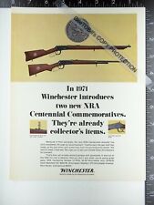 1971 Winchester NRA Centennial Commemorative Gun Shotgun rifle vintage ad j21 picture