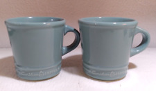 (2) Caribou Coffee Company Mug Rare and Beautiful Powder Blue 14oz 2014 picture
