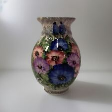 Hand Painted Small Ceramic Pansy Flower Vase picture