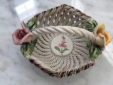 Genuine Italian Capodimonte flower basket with handle With Stamps Capodimonte picture