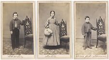 Three 1860s Children Siblings CDV Photos ~ Alschuler, Ottawa, Illinois picture