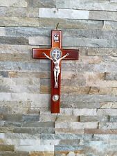 Wall Hanging Cross St. Benedict cross Wood crucifix picture