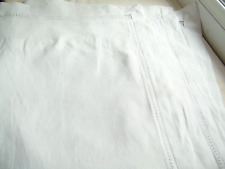 French vintage white cotton  linen euro sham pillow case tiny monogramed buttons picture