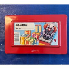 Vintage 1980s Red Pencil Box, Mead, Clown Design, Plastic picture