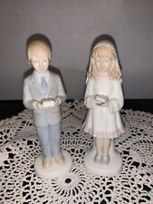 Vintage Roman Veiled Girl Boy Bible Porcelain Figurine Japan 7” picture