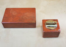 Exquisite Quality c. 1980 Handcrafted Italian Red Jasper Box & Table Lighter picture