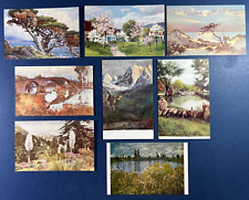 Mixture 8 Landscape Greetings Antique & Vintage Postcards. UNPOSTED. picture