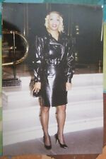 Found Photo Pretty Blonde hair African American Black Woman Leather Outfit BR64 picture