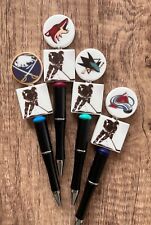 Handmade beaded pens.  NHL Hockey. Collect, gifts, gift basket filler, party picture