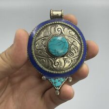 Beautiful vintage near Eastern multicolor stones,brass wonderful pendant  picture