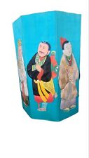Vintage Japanese Collapsible Foldable Trash Can 1940's Hand Decorated  picture