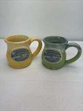 2 Deneen Pottery Coffee Mug - White Face Hollow ￼New Hampshire Hand thrown picture