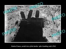 OLD LARGE HISTORIC PHOTO TOULON FRANCE AERIAL VIEW AFTER WWII BOMING c1944 1 picture