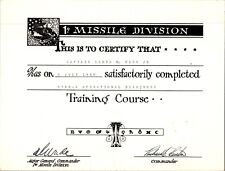 1960 U.S. Air Force 1st Missal Division Operational Awareness Certificate picture