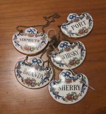 Antique CROWN STAFFORDSHIRE Fine Bone China Liquor VERMOUTH WHISKEY Bottle Tag  picture