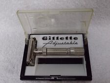 Vintage Gillette Safety Razor In Original Case Adjustable Fat Boy Nice condition picture