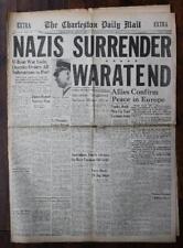 May 7 1945 Charleston West Virginia WWII Germany Surrenders EXTRA newspaper ---- picture