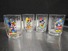 Vintage 2000 McDonald’s 4 Pc Walt Disney World Park Glass Tumblers Mickey Mouse picture