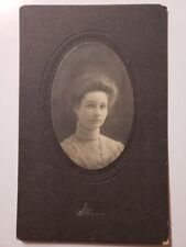 Large Antique Cabinet Photo Beautiful Gibson Girl Hair Lady COUNCIL GROVE KANSAS picture
