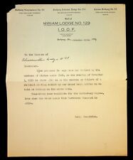 Rare 1939 Letter, Bethany MO.  Miriam I.O.O. F. Odd Fellows Lodge #129  Missouri picture