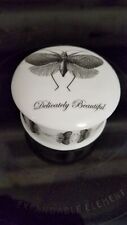 Rare Paul Bishop THE NEW ENGLISH, BLACK WHITE TRINKET BOX LACE WING BUG ENGLAND picture