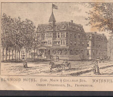 Elmwood Hotel Waterville ME 1800's Victorian Resort Orrin Fitzgerald Trade Card picture