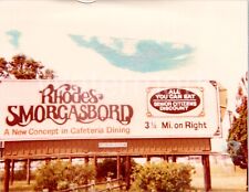 Vtg 1980s Rhodes Smorgasbord Restaurant Billboard Sign Surfside Beach SC Photo picture