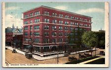 1917 Dresden Hotel Flint Printing Co. Flint Michigan MI Posted RPO Postcard picture