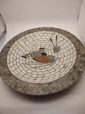 Mid Century Modern Heide Mosaic  Denmark Tile Mosaic Bowl Two Ducks in a Pond  picture