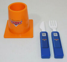 2006 Kelloggs Disney Pixar Cars CHILD DRINKING CUP & FORK KNIFE SET Traffic Cone picture