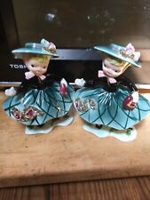 Vintage pair (2) 1950’s Napco girl shopper with bloomers and handbag picture