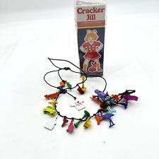 VTG 1982 Cracker Jill Authentic Die Cast Metal Necklace Multicolored 29 Charms picture
