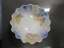 Antique K. St. T. Kuno Steinmann Silesia Germany Fluted Bowl Flowers c.1920 picture