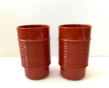 Vintage 2 Rubbermaid Ribbed Rust Color #3826 Tumbler Cups Plastic picture
