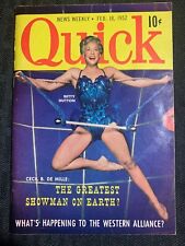 1952 Feb 18 QUICK Magazine FN- 5.5 Betty Hutton / Cecil B. De Mille picture