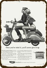 1956 VESPA Scooter & ROYAL Typewriter Vintage-Look DECORATIVE REPLICA METAL SIGN picture