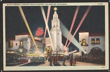 World Premier Carthay Circle Theater Los Angeles c1930 Linen Postcard California picture