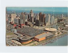 Postcard Aerial View Civic Center and Skyline Detroit Michigan USA North America picture