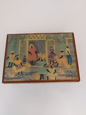 Vintage Handmade Wooden Caribbean Annabella Trinket Box - Rita Genet picture
