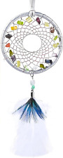 Ice Blue Dream Catchers - Turkey Feather and Peacock Feather, Opal Healing Cryst picture
