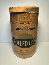 SUNBURST BRAND Rolled Oats / Cardboard Can Box / Theo. Poehler Mercantile Co. picture
