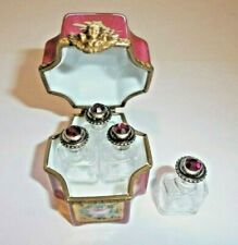 PEINT MAIN LIMOGES TRINKET - PERFUME CHEST WITH FOUR BOTTLES picture