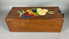 Vtg. WEIS Oak Index Card Catalog File Recipe Box Holder Wood Dovetailed Painted picture