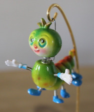 Whimsical Caterpillar Inch Worm Christmas Ornament Metal Spring Head Hands Feet picture
