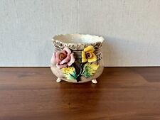 Vintage CAPODIMONTE Planter Vase Italy. Hand Painted picture