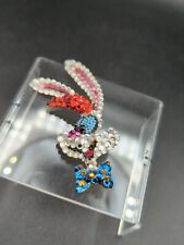 1987 Wendy Gell Roger Rabbit Swarovski Crystals Jeweled Head Brooch picture